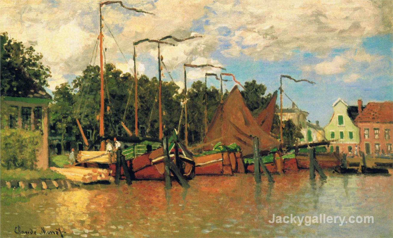 Boats at Zaandam by Claude Monet paintings reproduction